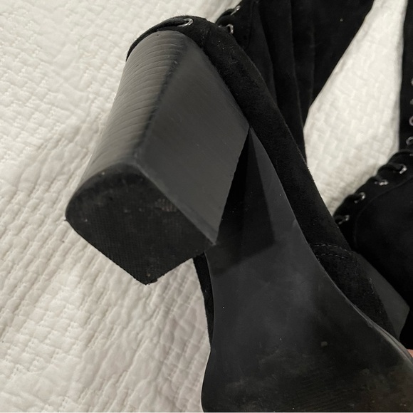 Lace up Nasty Gal High Thigh Black Boots - Picture 6 of 6